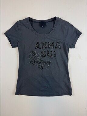 Anna Sui Beaded Butterfly Tee